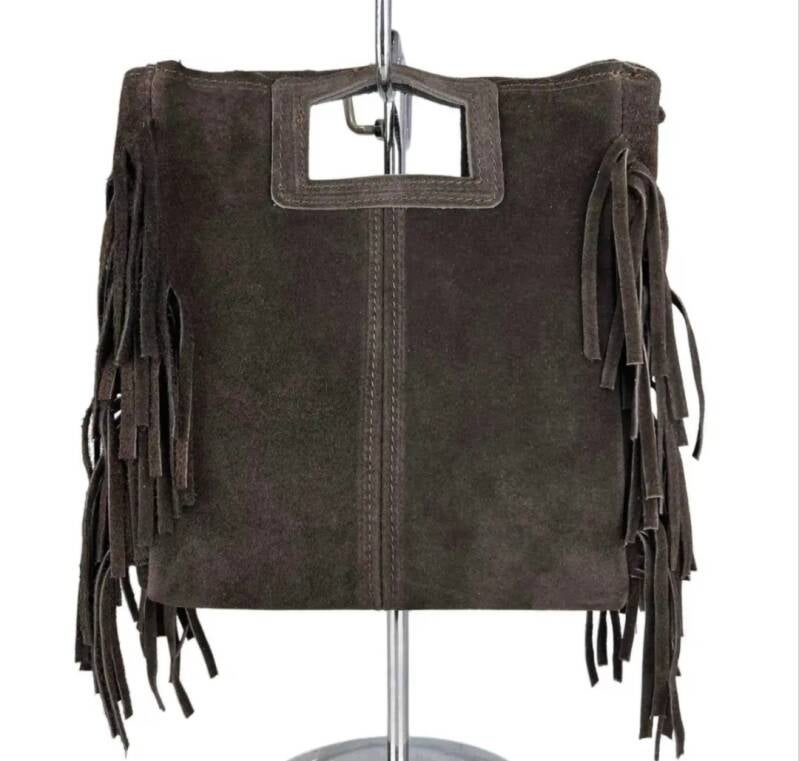 Le Frangettine – borsetta in pelle camoscio frange made in Italy