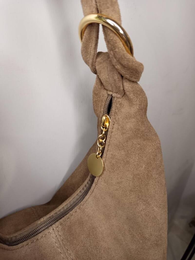 Borsa “Le Sacche” in CAMOSCIO stile sacco – Made in Italy