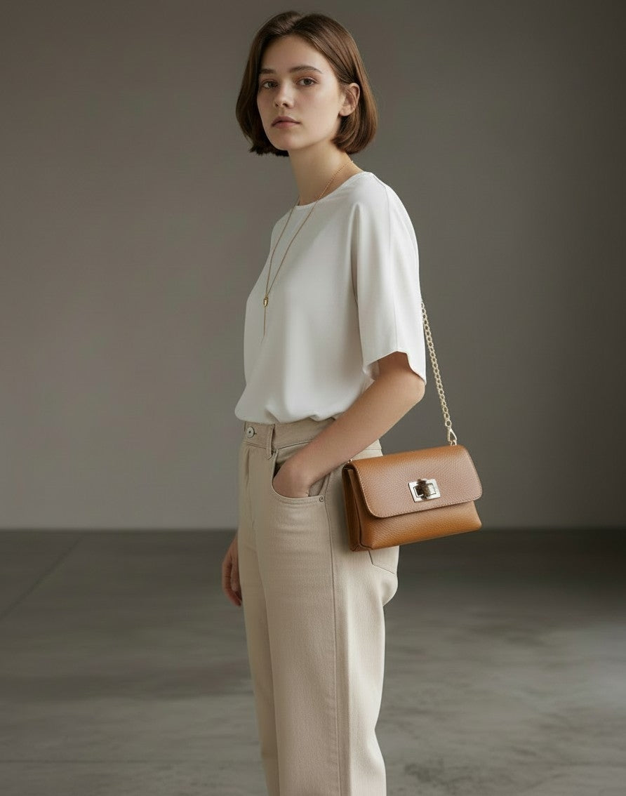 Le Bambú in Pelle – Borsa a Spalla in Vera Pelle Made in Italy