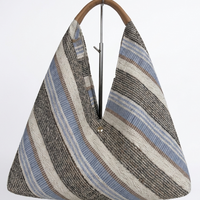 Borsa Asia Triangolo in Rafia e Vera Pelle Made in Italy