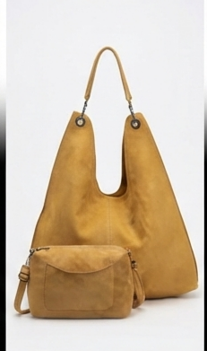Borsa Diana in Ecocamoscio – Sacca Morbida con Borsello Interno Estraibile e Tracolla