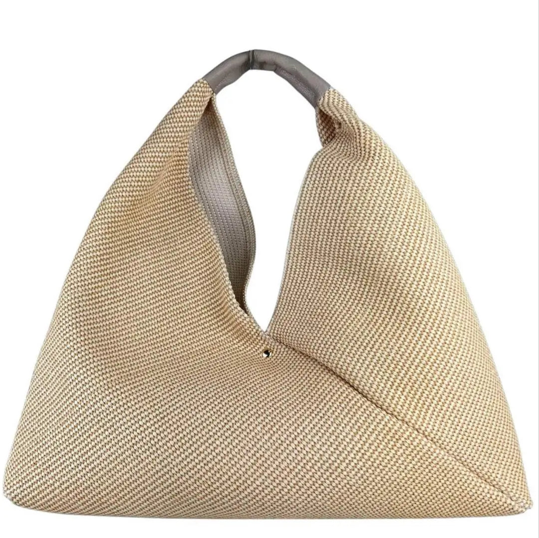Borsa Asia Triangolo in Rafia e Vera Pelle Made in Italy