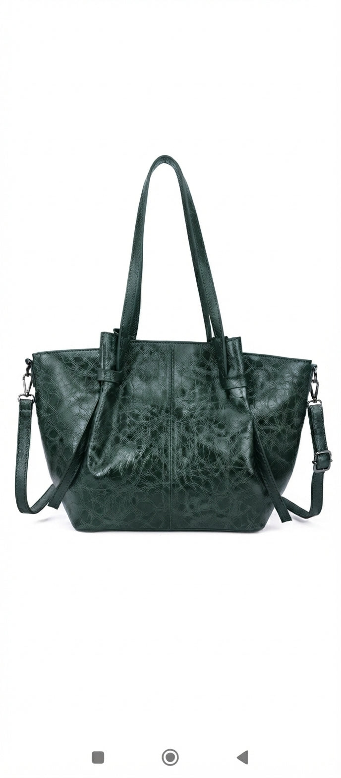 Borsa Tote "Sara" in poliuretano effetto Pelle Invecchiata - Collezione Premium Anembags