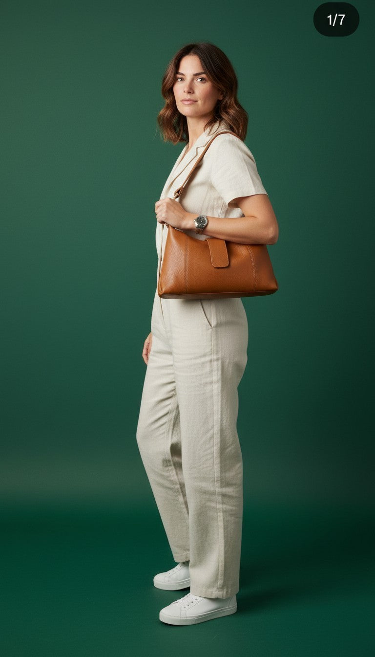 Borsa a spalla "GRACE" in vera pelle Made in Italy | Anembags