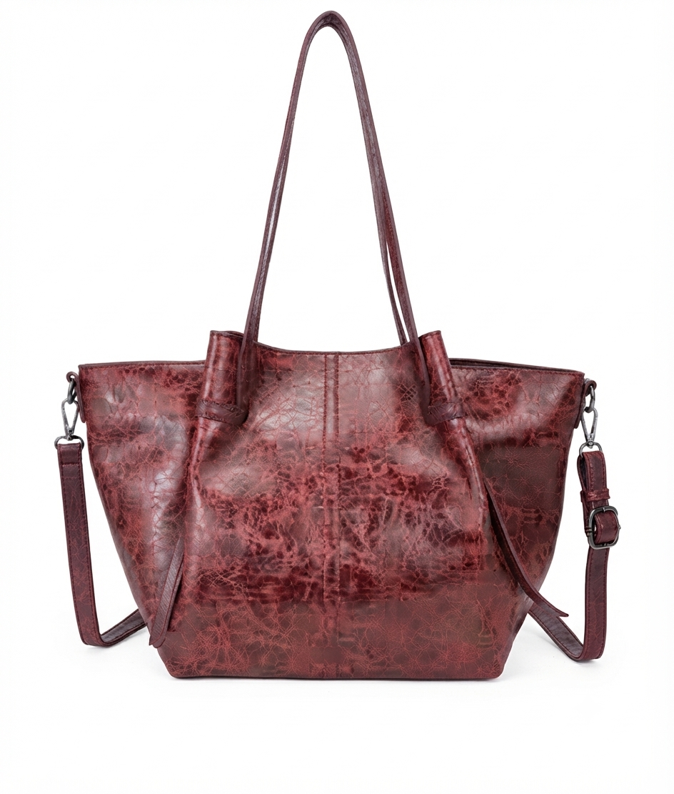 Borsa Tote "Sara" in poliuretano effetto Pelle Invecchiata - Collezione Premium Anembags