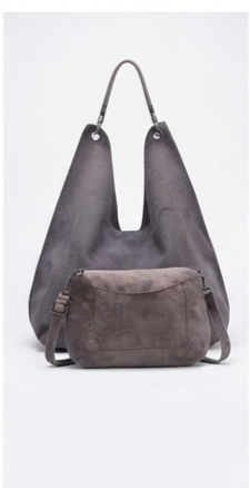 Borsa Diana in Ecocamoscio – Sacca Morbida con Borsello Interno Estraibile e Tracolla