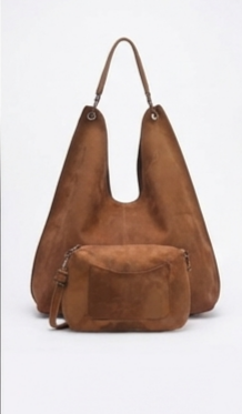 Borsa Diana in Ecocamoscio – Sacca Morbida con Borsello Interno Estraibile e Tracolla