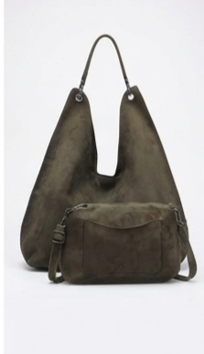 Borsa Diana in Ecocamoscio – Sacca Morbida con Borsello Interno Estraibile e Tracolla