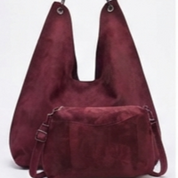 Borsa Diana in Ecocamoscio – Sacca Morbida con Borsello Interno Estraibile e Tracolla