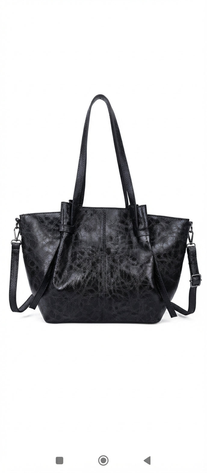 Borsa Tote "Sara" in poliuretano effetto Pelle Invecchiata - Collezione Premium Anembags